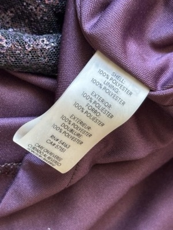 Calvin Klein Sequined Ombre Maxi Dress Silver Purple V-Neck Ball Gown Size 8 - Picture 6 of 9